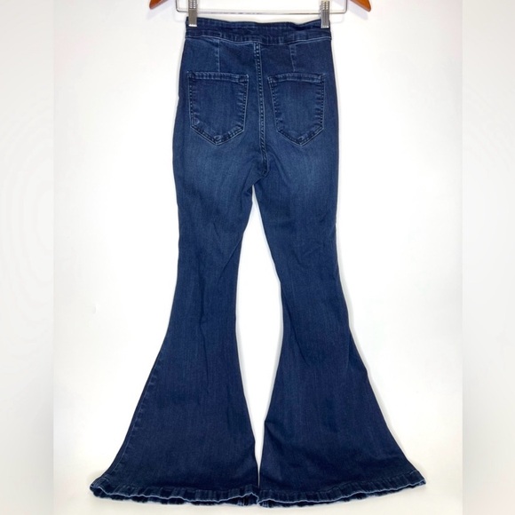 KanCan High Rise Super Flare Jeans Dark Wash Size 1/24 - Picture 3 of 4